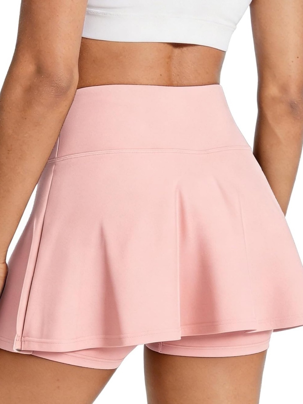 Blush Pink Athletic Skirt with Built-In Shorts